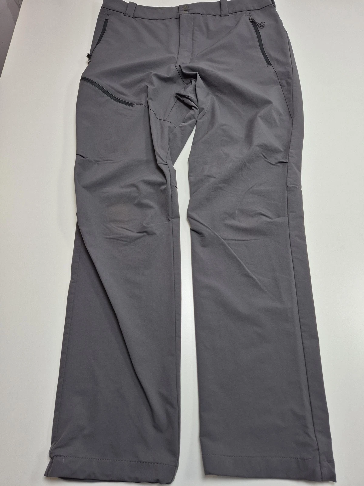 REI Co-op Activator Pants Mens 36x32 Gray Softshell Rain Hiking Zip Pocket