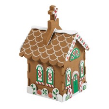 3 3/4" x 6" 3D Gingerbread Church Brown Foam Craft Kit - Makes 12