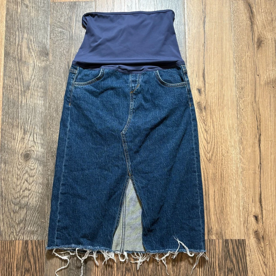 Joe's Jean's The Joplin Maternity Denim Knee Length Skirt Women's Size 27 EUC! - Image 2 of 4