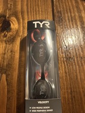 TYR VELOCITY SWIM GOGGLES FINA APPROVED ADULT FIT LOW PROFILE SMOKE/GREEN/ORANGE