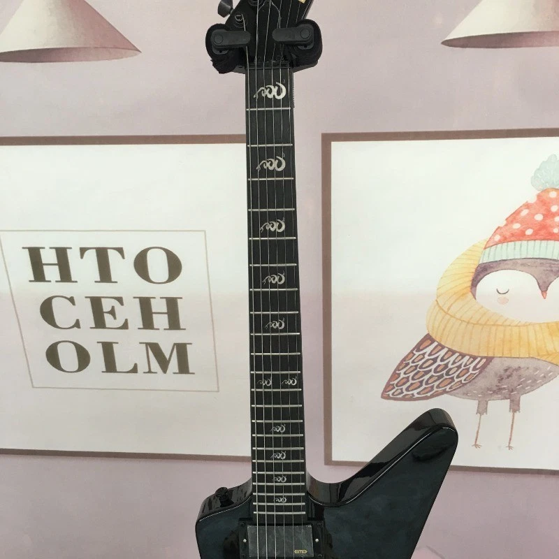 Black James Hetfield Snakebyte Explorer Electric Guitar Solid Body HH Pickups - Image 3 of 4