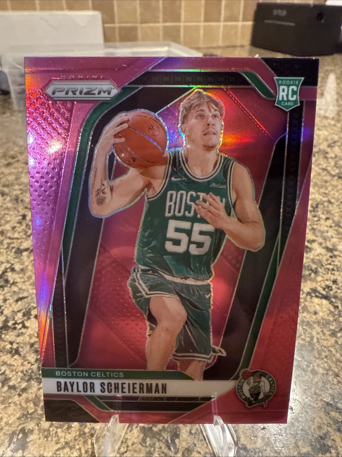 2024-25 Panini Prizm - Baylor Scheierman #236 Pink Prizm /249 (RC)