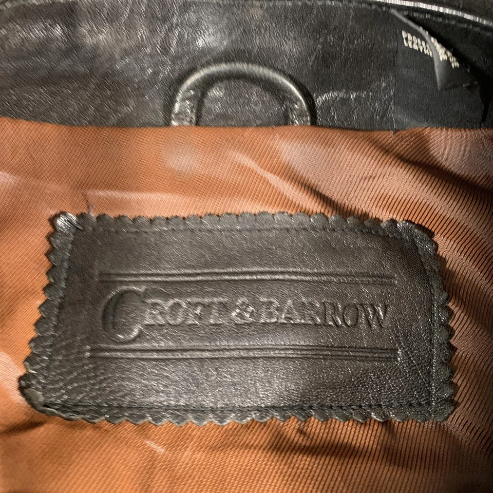 Chaqueta Croft & Barrow Para Hombres 2XL Cuero Marrón Bombardero Bolsillos con Cremallera Dobladillo Elástico Foto 4 de 4