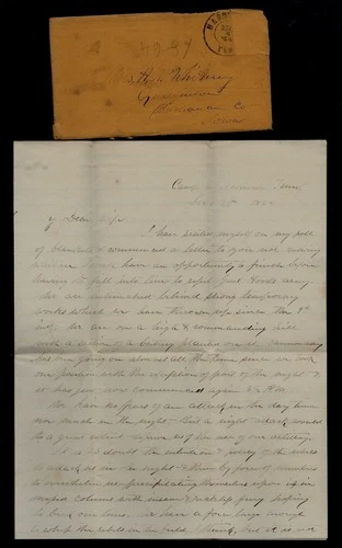 CIVIL WAR LETTER - 27th Iowa Infantry - Rebel Attack Nashville, Cannon Fire Etc!