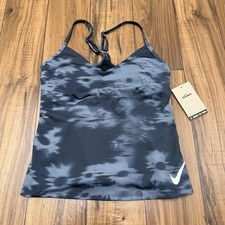 NEW Nike Swim Tankini Racerback Straps Womens Small Floral Black Gray