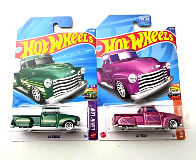 Hot Wheels La Troca Green #137 137/250 - 2026 Layin  Low + 2022 #116 Pink -2pcs