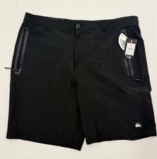 NWT Quiksilver Men's Anthracite Shorts Black Flexible Waistband Size 38