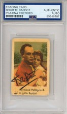 1957 Dutch Film Stars Couples Brigitte Bardot Card SIGNED PSA DNA COA Autograph