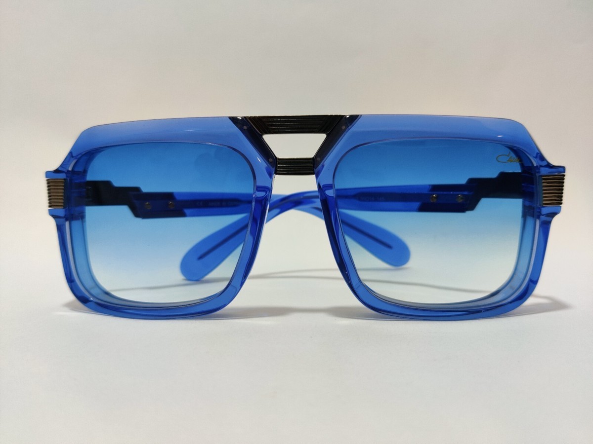 Cazal Sunglasses Night Blue Crystal Gun Metal Frame Blue Lens