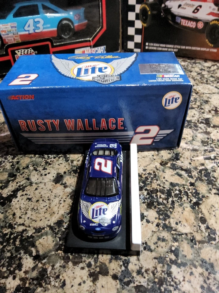 1999 Action #2 Rusty Wallace Harley Davidson Miller Lite Taurus 1/64 NASCAR - Image 2 of 4
