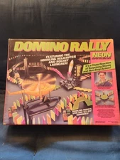 Vintage 1990 Pressman Domino Rally 9505 Neon Super Deluxe Set W/ Box - see descr