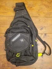SpiderWire Black Fishing Backpack Crossbody Sling Tackle Bag, Outdoor