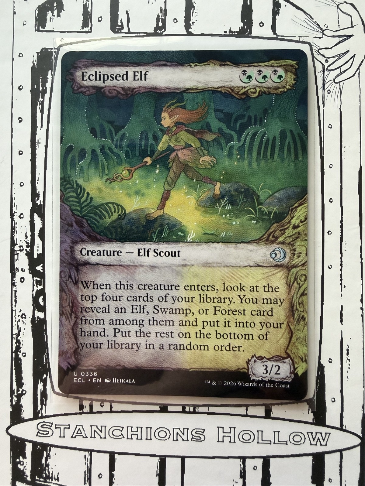 MTG Eclipsed Elf (Showcase) - Lorwyn Eclipsed (ECL) U 0336 Near Mint