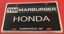 Tim Marburger Honda Dealership License Plate Albemarle North Carolina