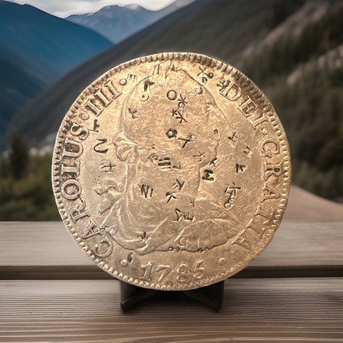 1785 Mo FM Mexico Silver 8 Reales Carolus III Chop Marks 🤯 🤩 👀 XF? Chopmarks