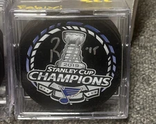 Robbie Fabbri signed St Louis Blues 2019 Stanley Cup Championship Puck authentic