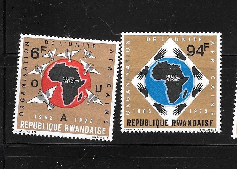 RWANDA SC#532-3 1973 MNH XF OLD MAP COMMEMORATIVE PICTORIAL  STAMP SET
