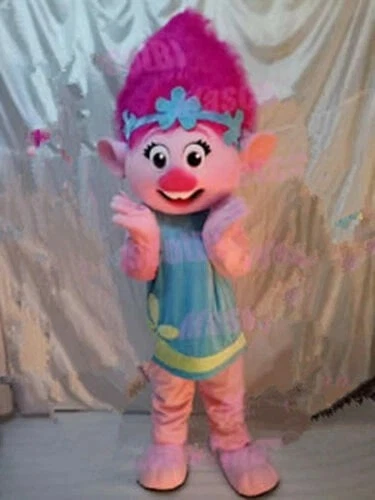 Hot Poppy Cosplay Mascot Costume Trolls Princess Parade Birthday Dress Adults - Image 2 of 3