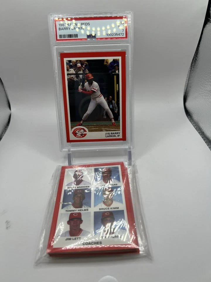 1987 Kahn's Reds Barry Larkin #15 RC Graded PSA 7 NM + Team Set - 26 Cards Total - Image 3 of 4