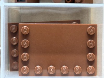 LEGO Parts - Reddish Brown Tile 4 x 6 with Studs on Edges - No 6180 - QTY 5