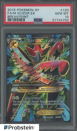2016 Pokemon XY Breakpoint #120 FA/M Scizor Ex PSA 10 GEM MINT
