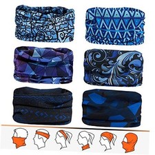 Headwear, Bandana, Neck Gaiter Head Wrap Headband Balaclava Magic Scarf A- Blue