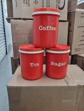 Retro Vintage Rosti Margethe Melamine Rea Coffee Sugar canister  Cherry Red 