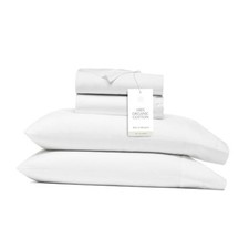 Percale Hemmed Sheet Set - Cooling Breathable Bed Sheets for Split King White