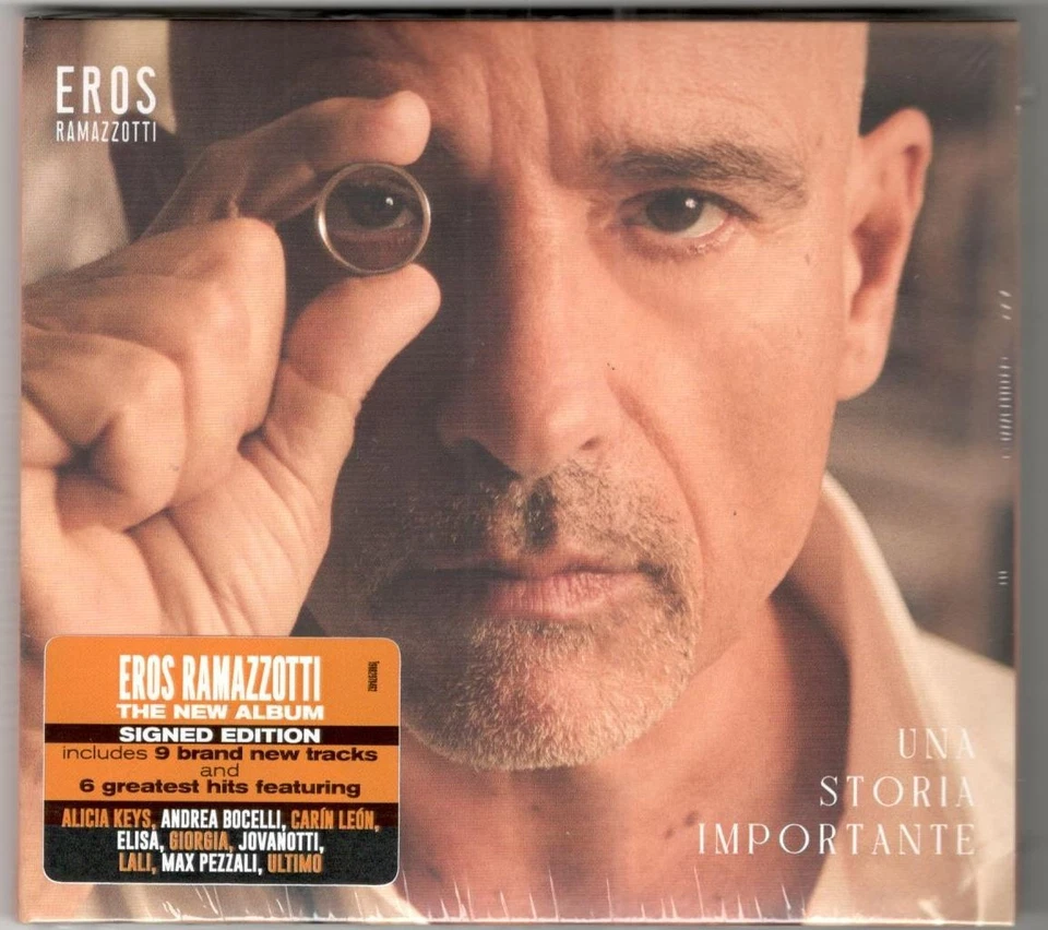 EROS RAMAZZOTTI - UNA STORIA IMPORTANTE Deluxe  CD AUTOGRAFATO NUOVO SIGILLATO