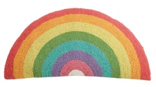 Rainbow Shaped Hook, 12x24 Throw Pillow, 1 Count (Pack of 1), Multi-Color