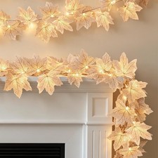 3 Pack Fall Garland with Lights 19.5Ft 60LED Autumn String