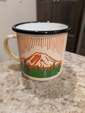 Ozark Trail Enamel Ware Camping Coffee Mug Mountain Design