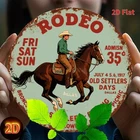 [Vintage Rodeo Poster]Tin Metal Signs Home Décor Vintage 1939 Rodeo Broncs Bull