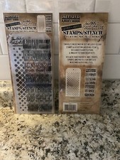Tim Holtz Stampers Anonymous Clear Stamps  Stencil Set