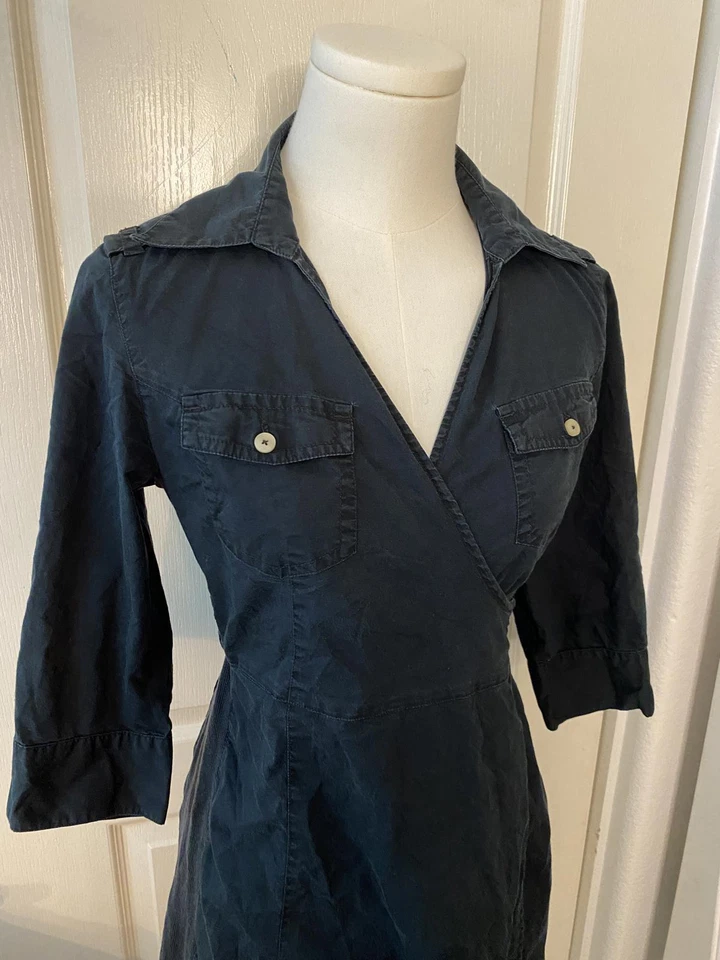 匡威 Converse One Star 长袖海军蓝黑色褶叠裙 — 第 2/4 张图片