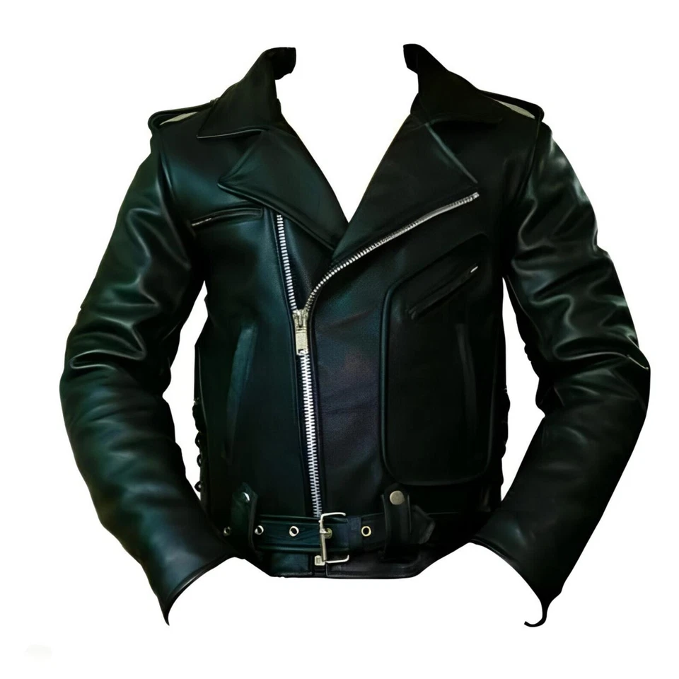 Men’s KISS Army Genuine Cowhide Leather Motorcycle Jacket | Premium Quality - Image 2 of 3