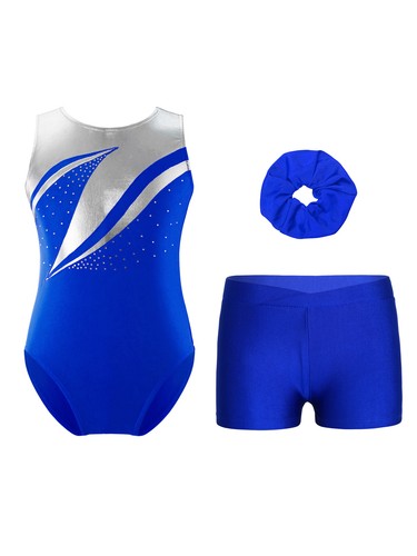 Kids Girls Jumpsuit Ballet Outfit Skating Dancewear Hairband Swimsuit Leotard - Picture 44 of 49