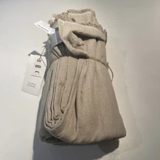 Zara Home Multi Function Cotton/Linen Blanket 90.5 X 98.6 In Tan