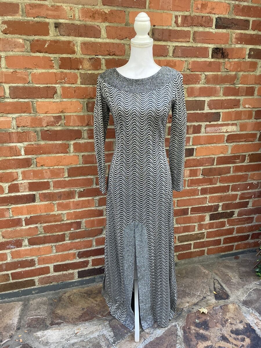 Vintage 70s The Corporation Metallic Wavy Stretch Maxi Dress Vintage 70s The Corporation Metallic Wavy Stretch Maxi Dress