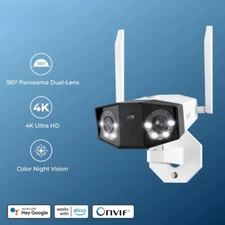 WiFi Camera 4K Dual Lens Outdoor Security Camera CCTV 8MP IP Cam Smart Detection