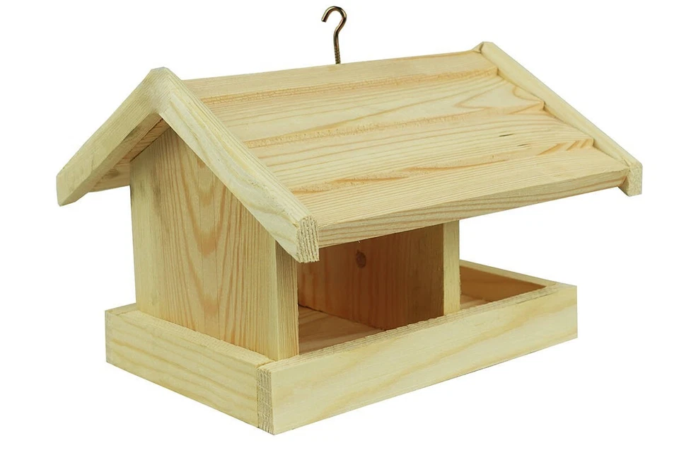 Vogelhaus Futterhaus Hängend Holz Vogelfutter Wildvogelfutter Vogelfutterspender - Bild 4 von 4