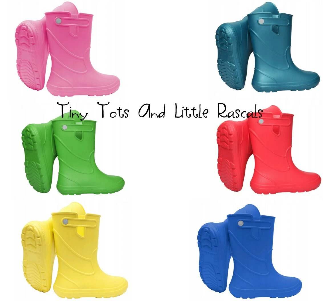 Kids Girls Boys Wellies Wellington Boots Handles ULTRALIGHT size UK 12 4