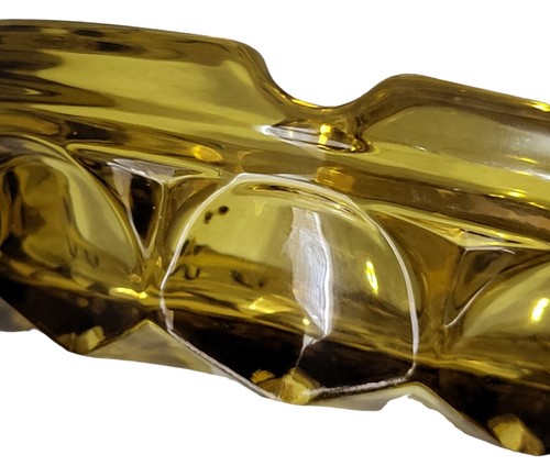 Vintage Anchor Hocking 6" Ashtray Amber Glass Fairfield Starburst MCM Retro 70's - Picture 6 of 11