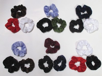 3-Pack Velvet Scrunchies - 4.5" Diameter Hair Ties, Ponytail Holders, Soft & Stretchy