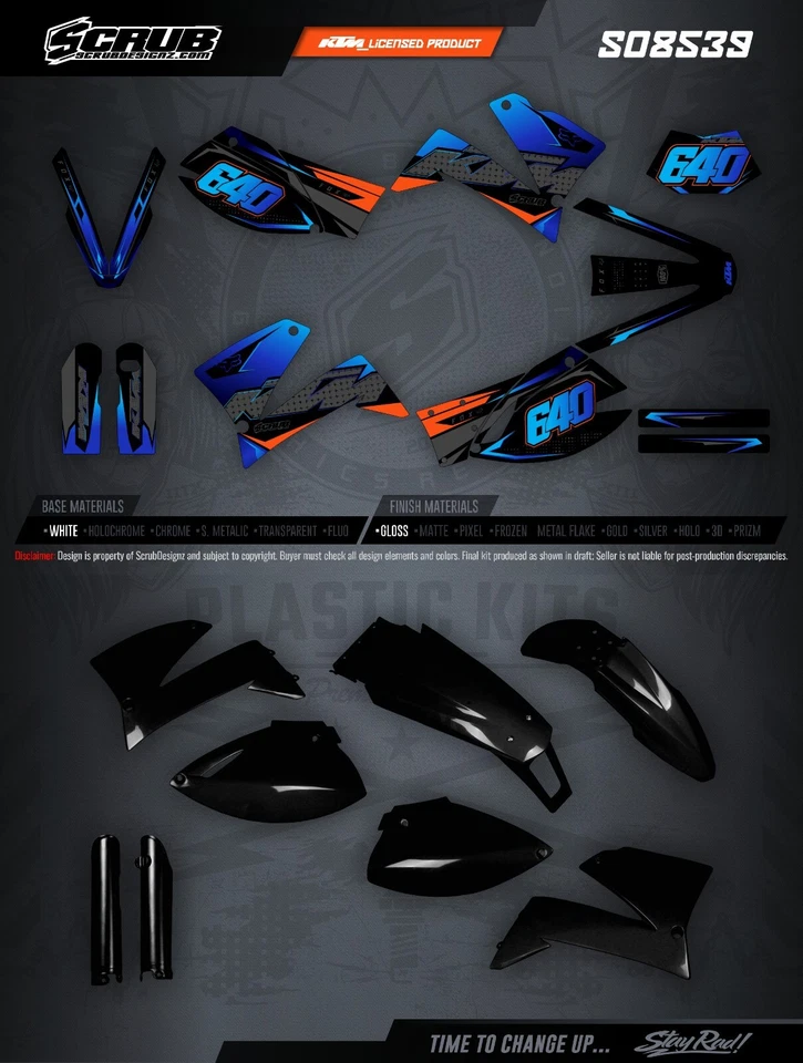 Plásticos + Gráficos KTM LC4 SMC 620-660 1999-2004 LED Luz Trasera incluida Foto 2 de 4