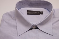 Camisa a Rayas VAL & MAX Niños 9 Años Etiqueta de Lujo Valmax Italia NUEVA Azul Grisáceo