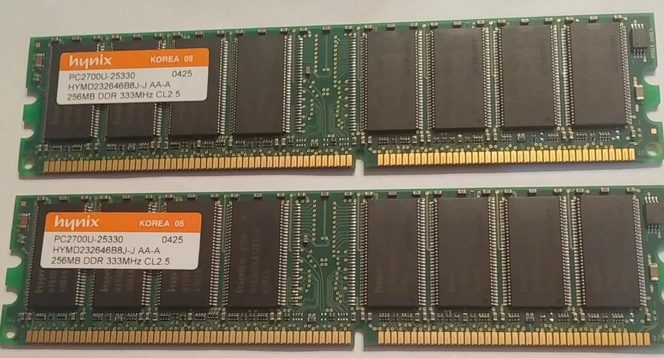 Hynix PC2700U-25330 HYMD232M646D6-J AA 256MB DDR 333MHz CL2.5 RAM New - Image 2 of 2
