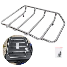 Chrome Luggage Top Rack For Harley Touring Luggage Trunk Street Glide Road King