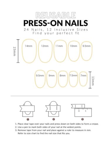 Press On Nails - 24pcs Oval Shape Glitter Pink Flower Stick On False Nails - Picture 4 of 6