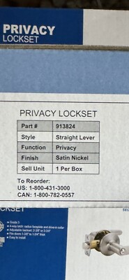 Shield Security Privacy Lockset, Satin Nickel, Straight Lever Style Lot Of Two